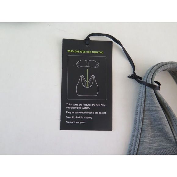 Nike BV3636 084 Womens Sz XL Gray Dri-Fit Swoosh Logo Medium Support Sports Bra - Picture 3 of 4